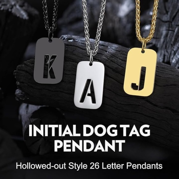 BNIB Stainless Steel Letter C Pendant with Necklace For Men Women Bandmax - Picture 3 of 4